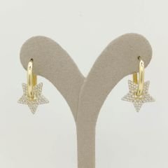 Taşlı Yıldız Halka Küpe - KP00706