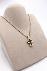 Altın Oniks Haç Kolye Ucu - KLY0806