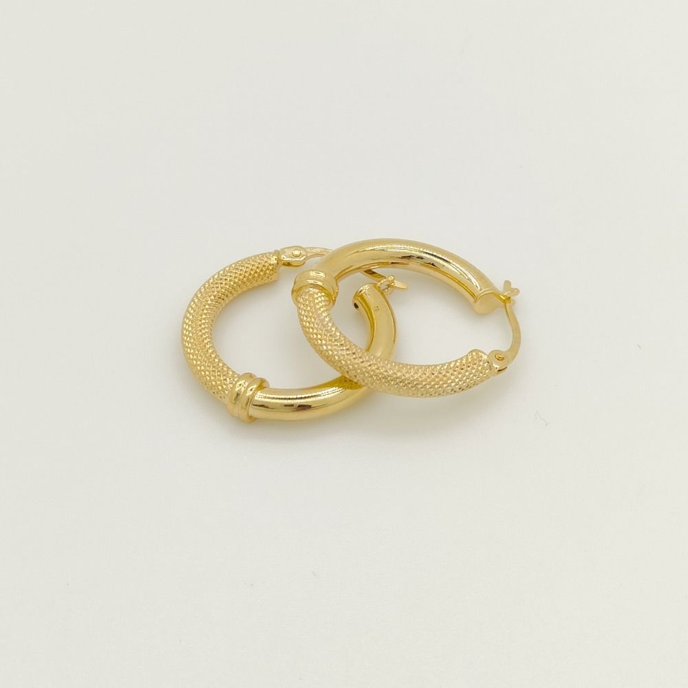 İşlemeli İtalyan Halka Küpe - KP00680