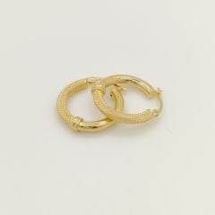 İşlemeli İtalyan Halka Küpe - KP00680