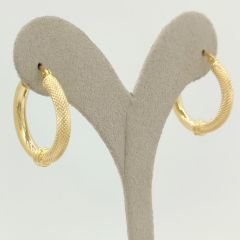 İşlemeli İtalyan Halka Küpe - KP00680