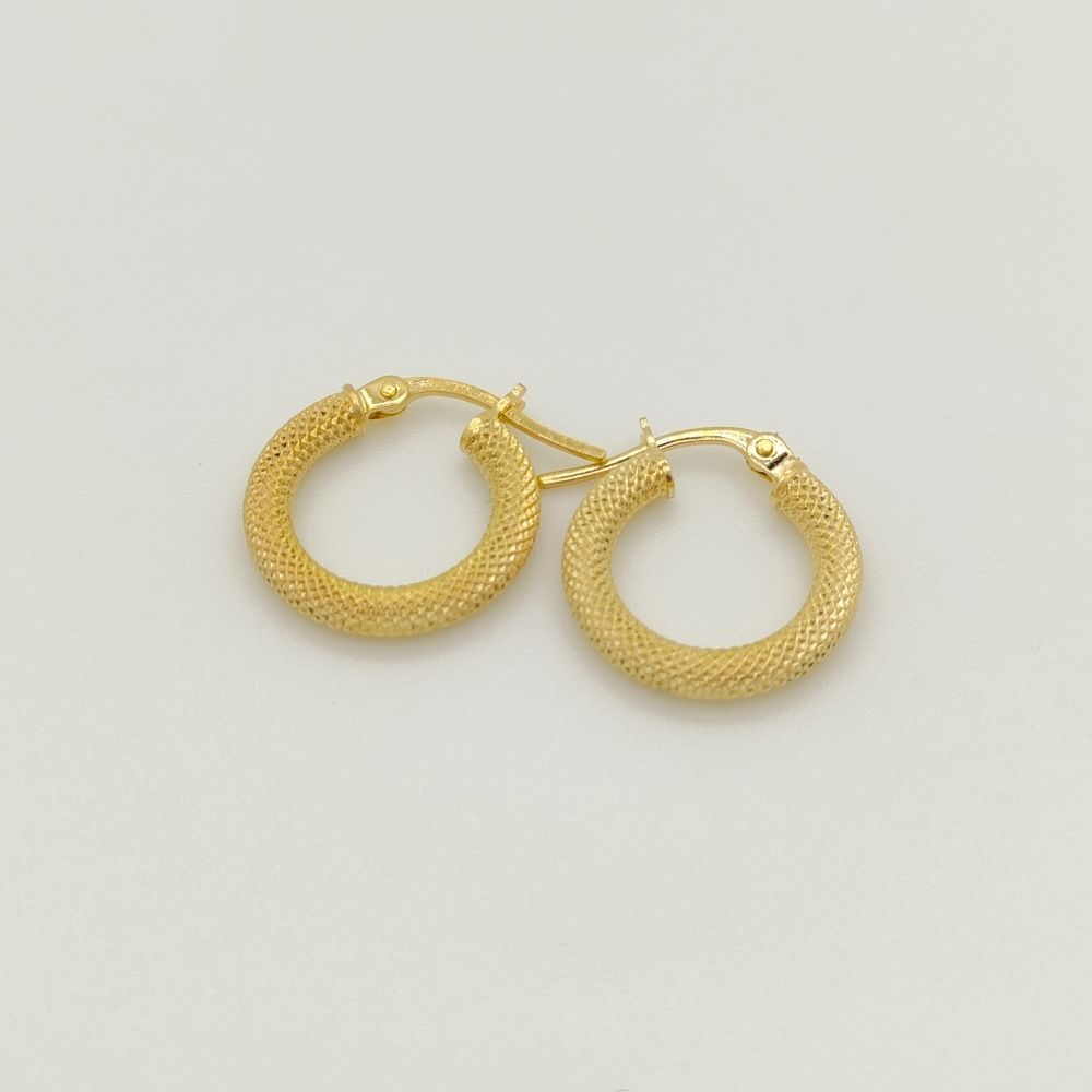 İşlemeli İtalyan Halka Küpe - KP00681