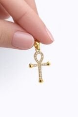 Taşlı Altın Ankh Kolye Ucu - KLY0809