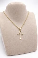 Taşlı Altın Ankh Kolye Ucu - KLY0809