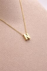 Altın N Harfi Kolye - KLY0916