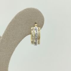 Çift Renk Taşlı Halka Küpe - KP00699