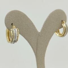 Çift Renk Taşlı Halka Küpe - KP00699