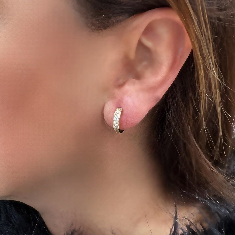 Taşlı Halka Küpe - KP00612