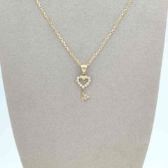 Taşlı Kalp Anahtar Kolye Ucu – KLU0392