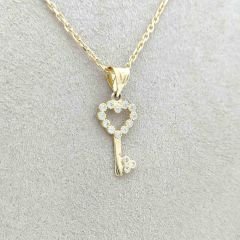 Taşlı Kalp Anahtar Kolye Ucu – KLU0392