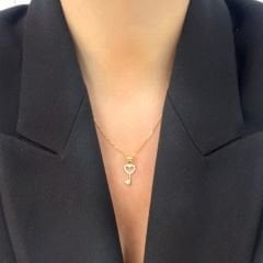 Taşlı Kalp Anahtar Kolye Ucu – KLU0392