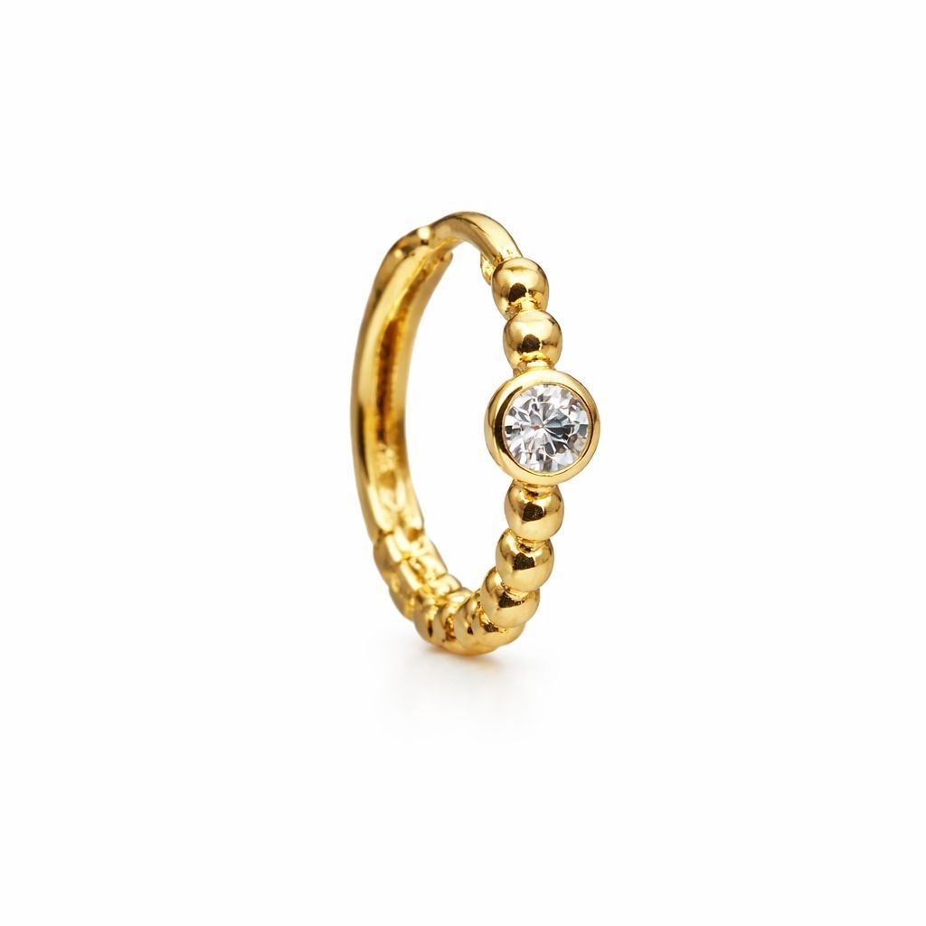 Taşlı Mini Halka Küpe - KP00655