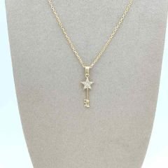 Taşlı Yıldız Anahtar Kolye Ucu – KLU0394