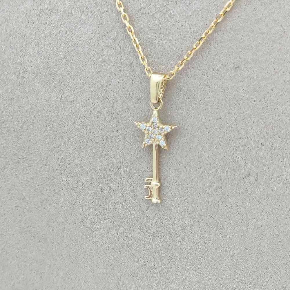 Taşlı Yıldız Anahtar Kolye Ucu – KLU0394