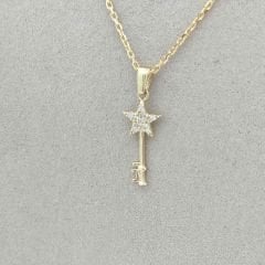 Taşlı Yıldız Anahtar Kolye Ucu – KLU0394