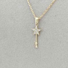 Taşlı Yıldız Anahtar Kolye Ucu – KLU0394