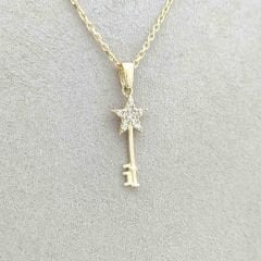 Taşlı Yıldız Anahtar Kolye Ucu – KLU0394