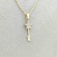 Taşlı Yıldız Anahtar Kolye Ucu – KLU0394