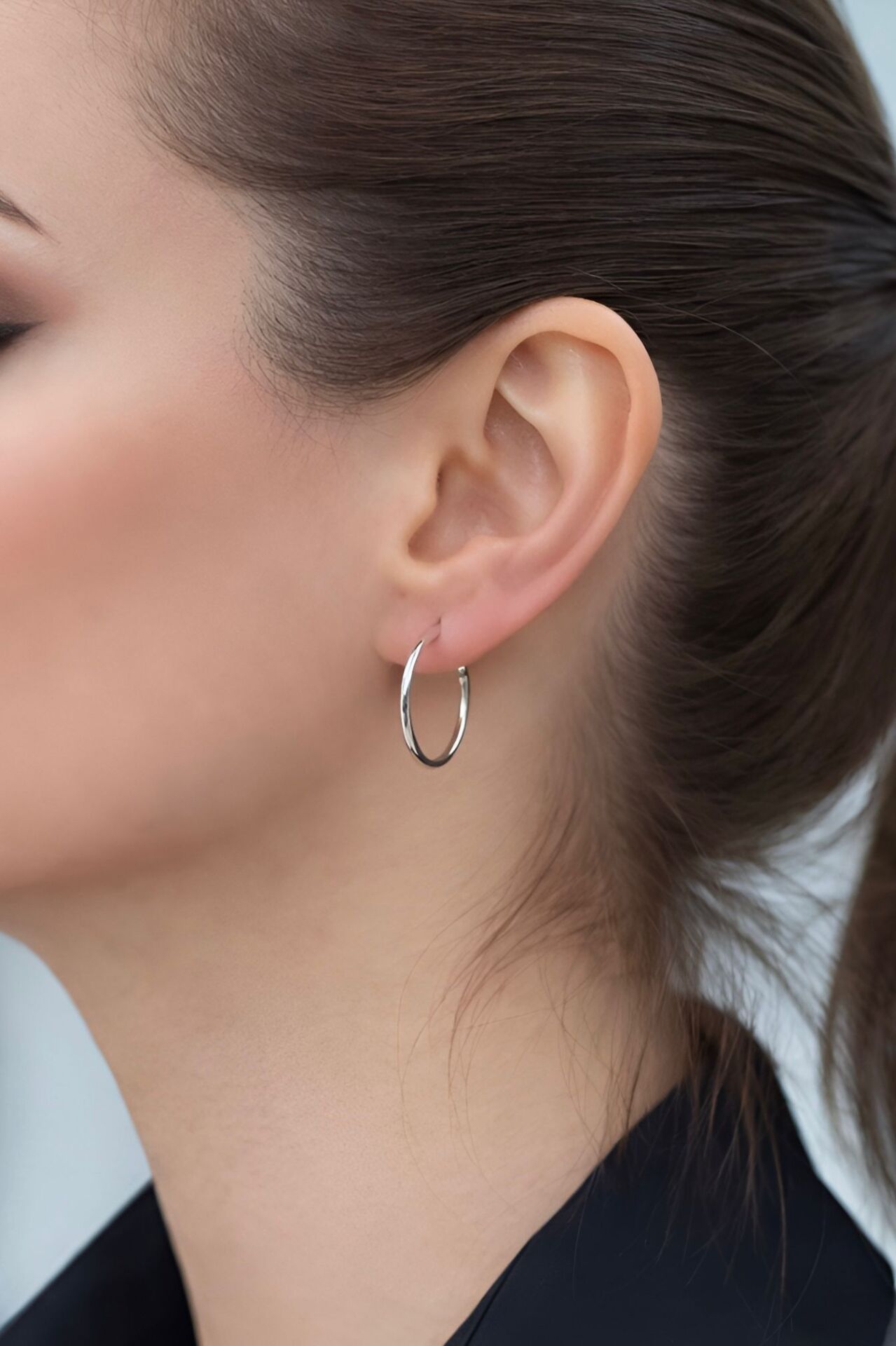 Beyaz Altın Halka Küpe - KP00670