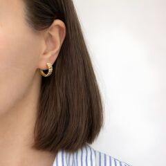 Taşlı Halka Küpe - KP00798