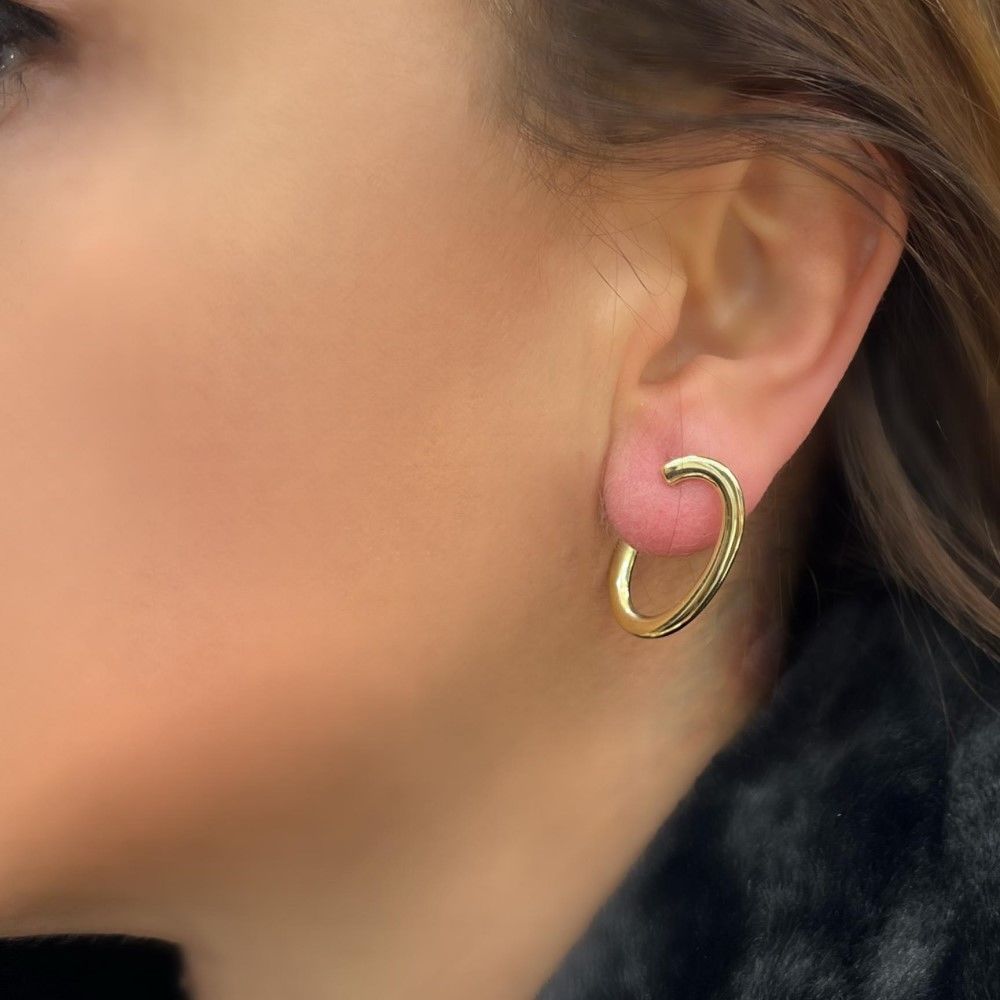 Tasarım Halka Küpe Oval – KP00734