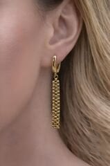 Lazer İşlemeli Sallantılı Küpe - KP00859