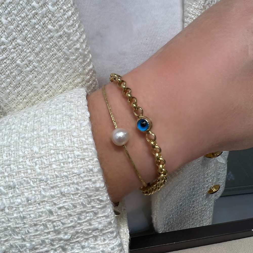 Nazar Boncuklu Kalın Zincir Bileklik - BLK0414