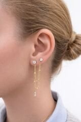 Çift Zincir Taşlı Küpe - KP00928