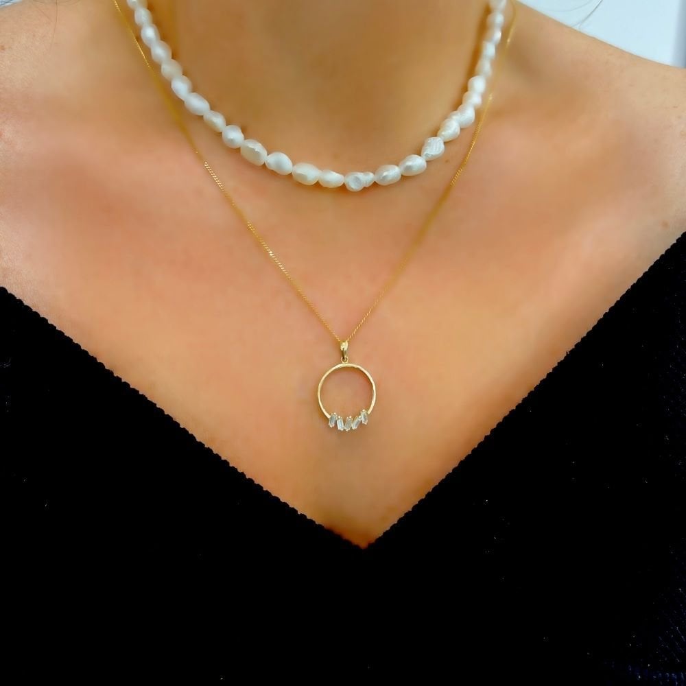 Taşlı Halka Kolye Ucu – KLU0386