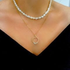 Taşlı Halka Kolye Ucu – KLU0386