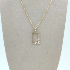 Taşlı Çerçeve Kolye Ucu – KLU0384