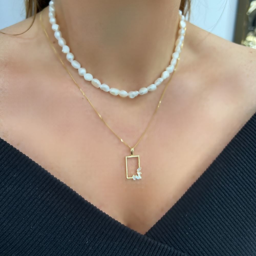 Taşlı Çerçeve Kolye Ucu – KLU0384