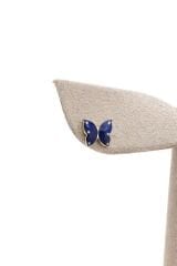 Lacivert Mineli Kelebek Çocuk Küpesi - KP00958