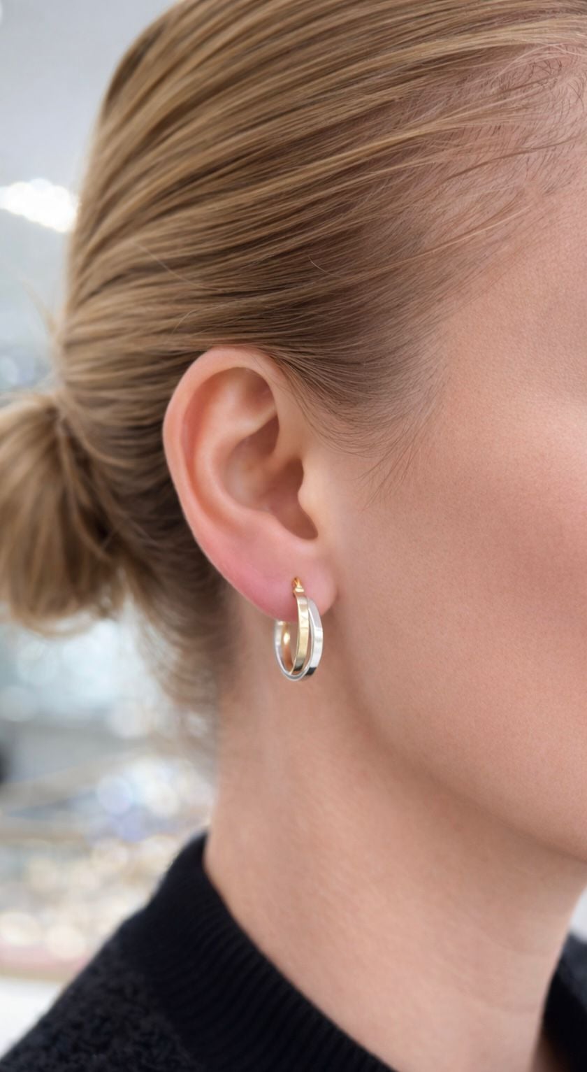 Çift Renk Halka Küpe - KP00968