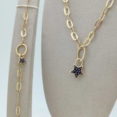 Renkli Yıldızlı Karışık Zincir Kolye – KLY0817