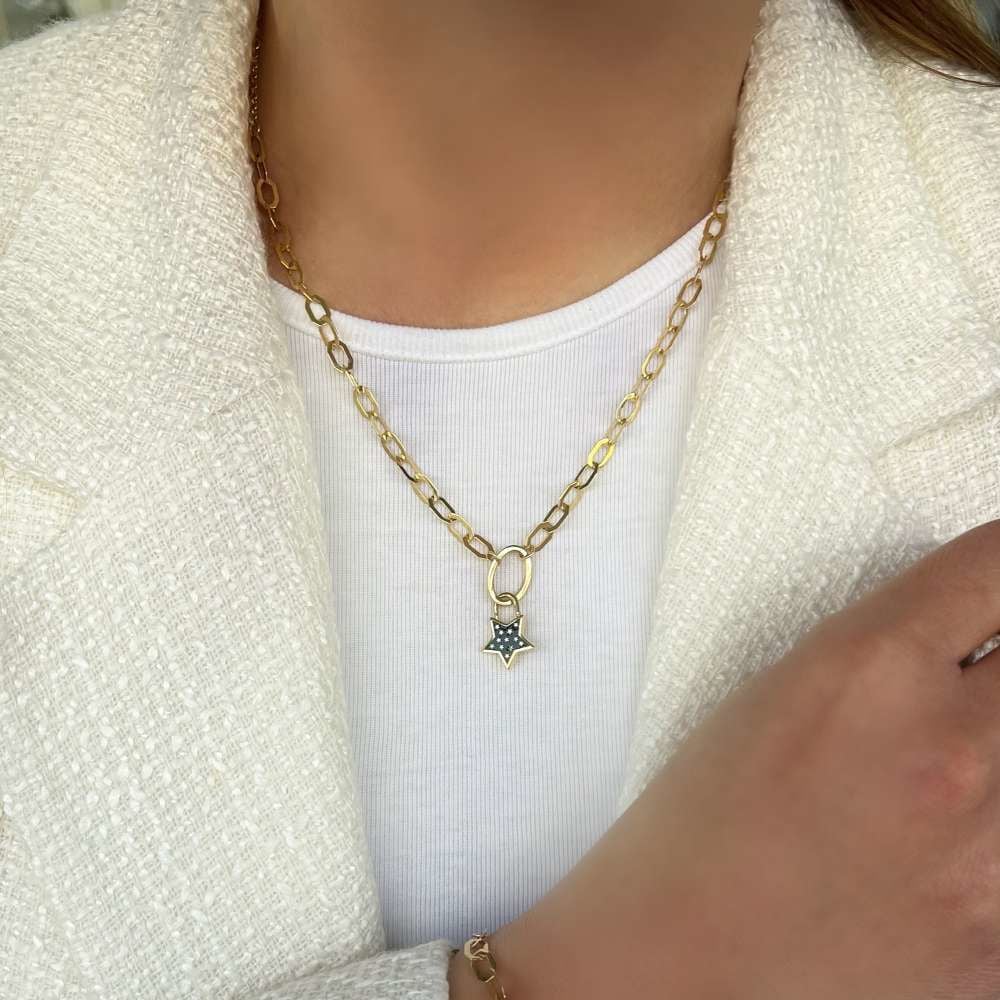 Renkli Yıldızlı Karışık Zincir Kolye – KLY0817