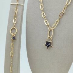 Renkli Yıldızlı Karışık Zincir Bileklik – BLK0587