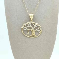 Kalp Sallantılı Çınar Ağacı Kolye Ucu - KLU0303