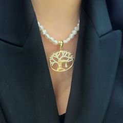 Kalp Sallantılı Çınar Ağacı Kolye Ucu - KLU0303