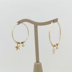 Yıldız Sallantılı Halka Küpe - KP00514