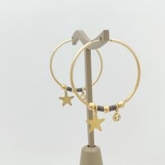 Yıldız Sallantılı Halka Küpe - KP00514