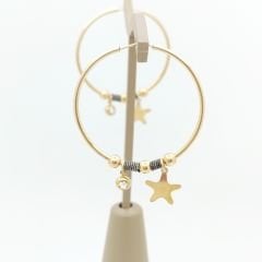 Yıldız Sallantılı Halka Küpe - KP00514