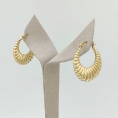 İşlemeli Oval Halka Küpe - KP00521