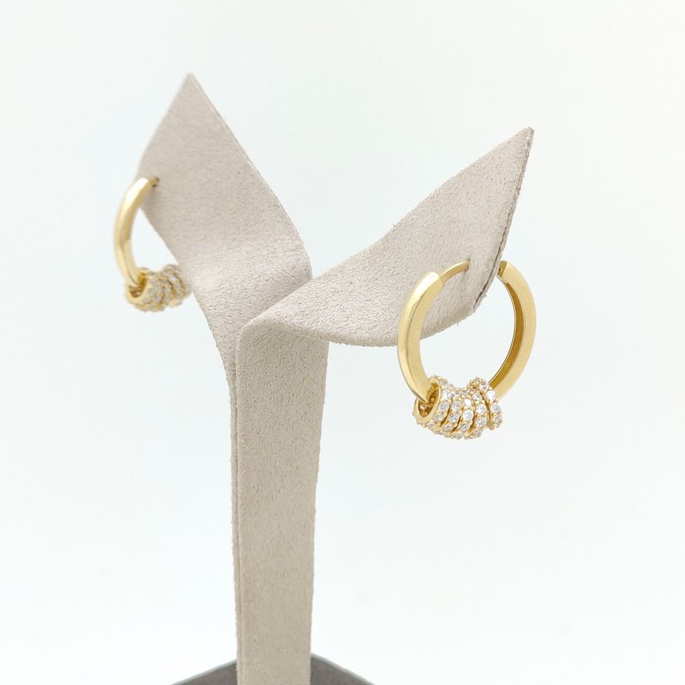 Taşlı Halka Sallantılı Halka Küpe - KP00697