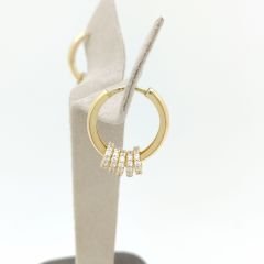 Taşlı Halka Sallantılı Halka Küpe - KP00697