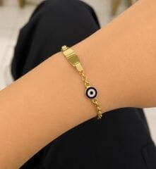 Plakalı Nazar Boncuğu Detaylı Çocuk Künyesi - BLK1102