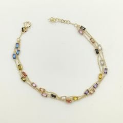 Renkli Baget Taşlı Bileklik – BLK0732