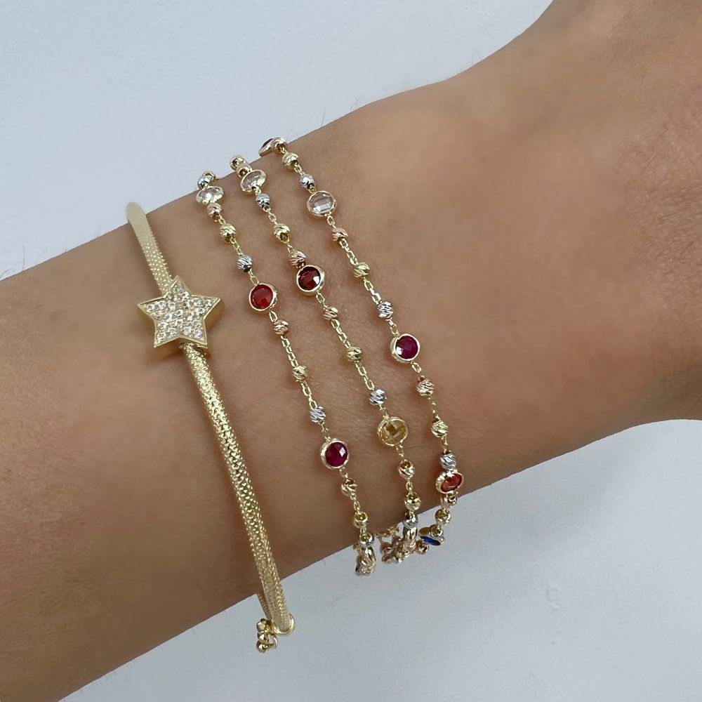 Renkli Yuvarlak Taşlı Bileklik – BLK0733