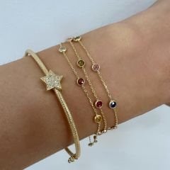 Renkli Yuvarlak Taşlı Bileklik – BLK0734