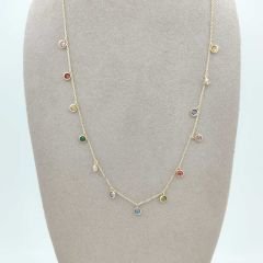 Renkli Yuvarlak Taşlı Kolye – KLY0893